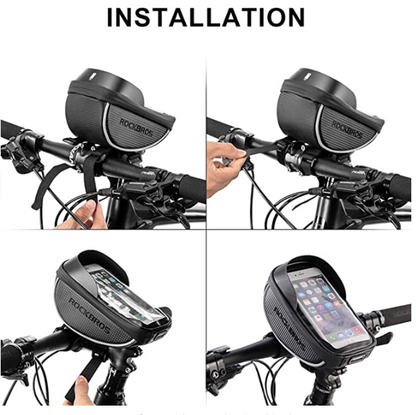 ROCKBROS 010-4BK Чанта за кормило водоустойчива чанта за мобилен телефон до 6,0 инча