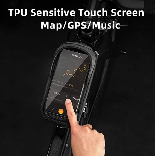 Водоустойчива чанта за велосипедна рамка ROCKBROS 017-5 за мобилни телефони до 6,5 инча