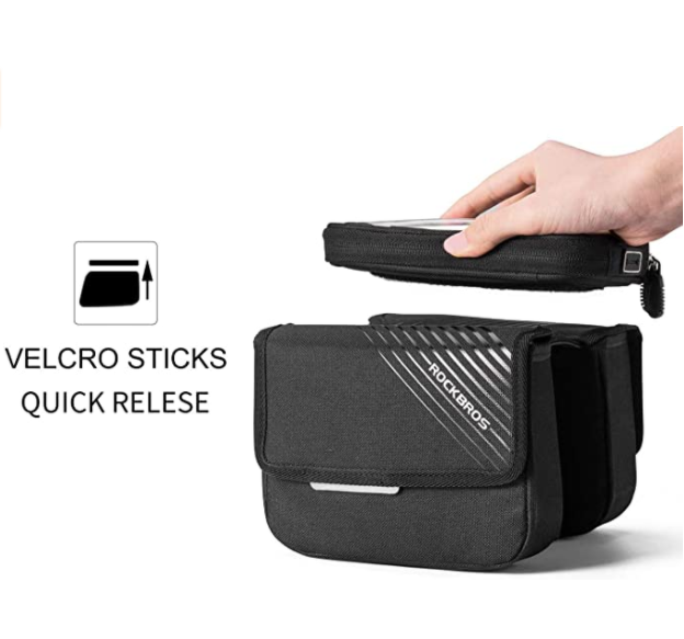 ROCKBROS 030-60BK чанта за рамка за велосипед с джоб за мобилен телефон до 6,0 инча