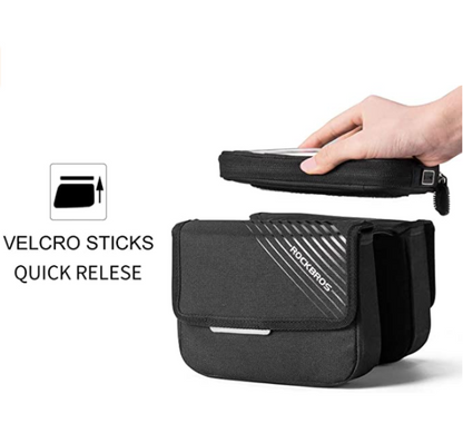 ROCKBROS 030-60BK чанта за рамка за велосипед с джоб за мобилен телефон до 6,0 инча