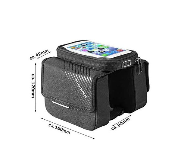 ROCKBROS 030-60BK чанта за рамка за велосипед с джоб за мобилен телефон до 6,0 инча