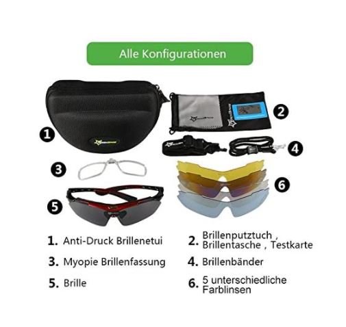 ROCKBROS 10001 спортни очила поляризирани с 5 сменяеми стъкла очила за колоездене