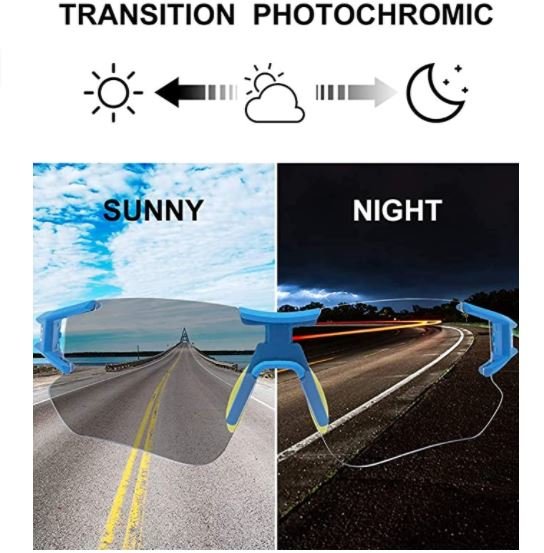ROCKBROS 10125 Фотохромни велосипедни стъкла, прозрачни самозатъмняващи се