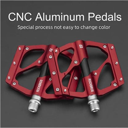 ROCKBROS 2020-12B Велосипедни педали MTB Алуминиеви 9/16 инча черни/червени