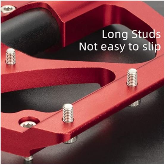 ROCKBROS 2020-12B Велосипедни педали MTB Алуминиеви 9/16 инча черни/червени