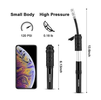 ROCKBROS 810PCS-HP Велосипедна мини въздушна помпа Рамкова помпа 100 PSI