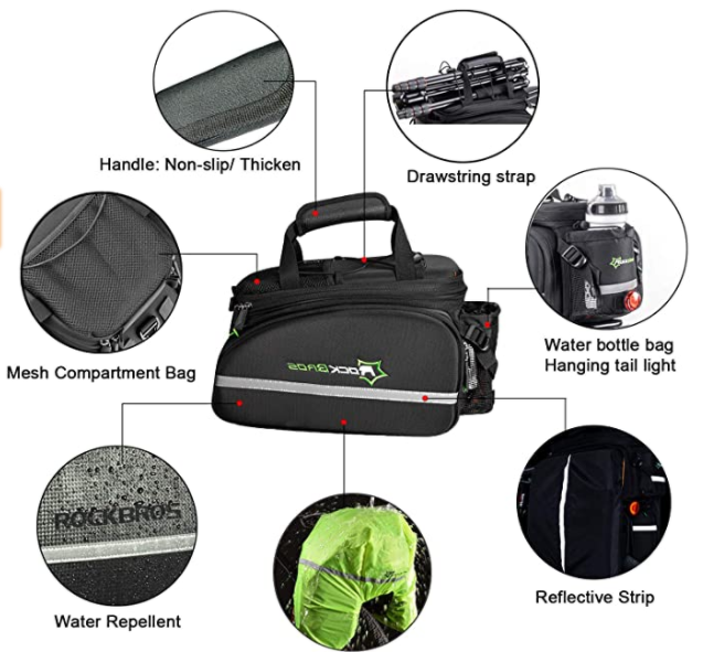 ROCKBROS A6-03BKK чанта за багажник, светлоотразителна чанта за дисаги