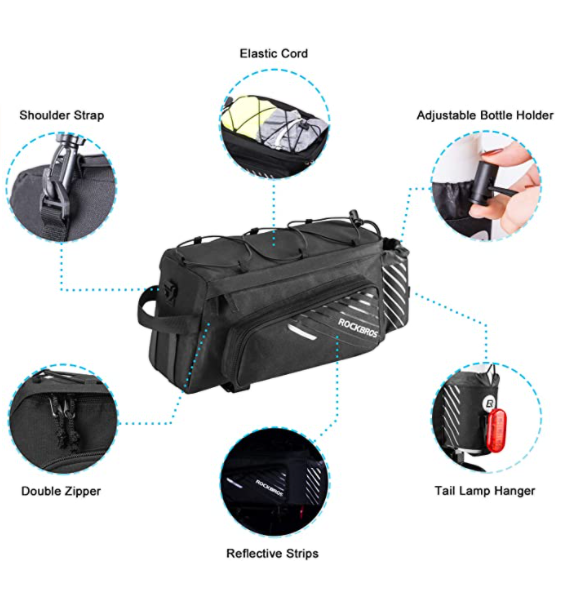 ROCKBROS A9-BK Багажна чанта Сгъваеми странични чанти 9-12L Черен