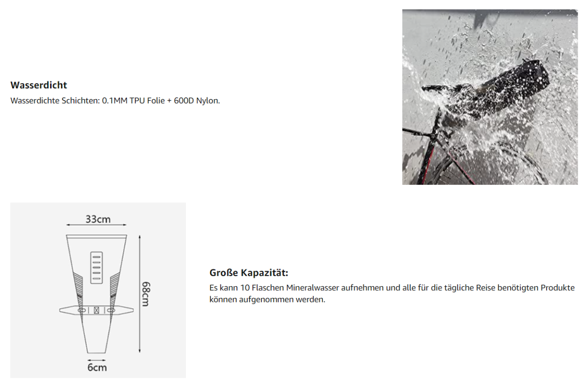 ROCKBROS AS-013 Велосипедна чанта за седло 100% водоустойчива 10L чанта за седалка
