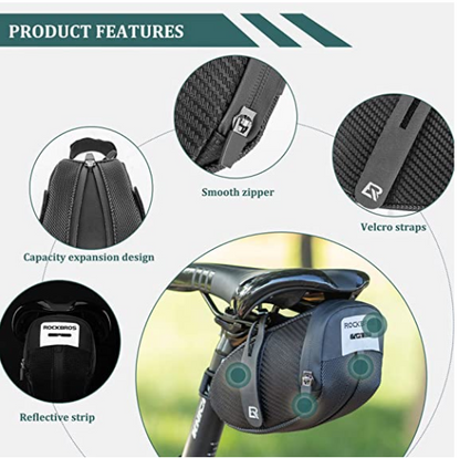 Дисаги ROCKBROS B74 чанта за седалка за велосипед с държач за задни светлини черна