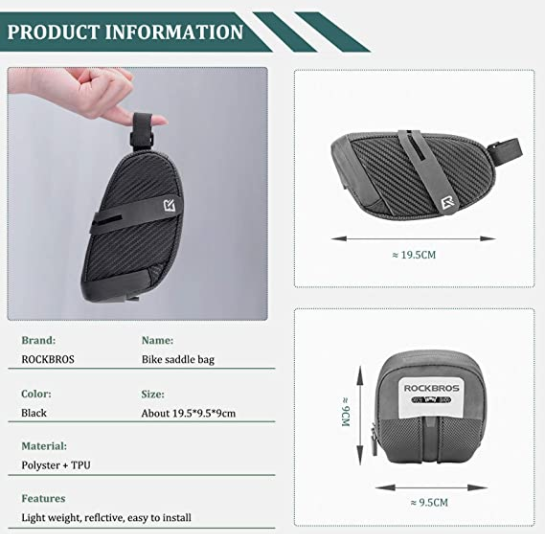 Дисаги ROCKBROS B74 чанта за седалка за велосипед с държач за задни светлини черна