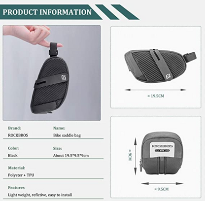 Дисаги ROCKBROS B74 чанта за седалка за велосипед с държач за задни светлини черна