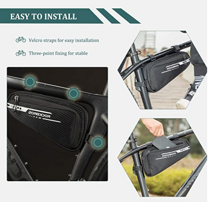 ROCKBROS B75 чанта за велосипедна рамка триъгълна чанта 1.2L черна