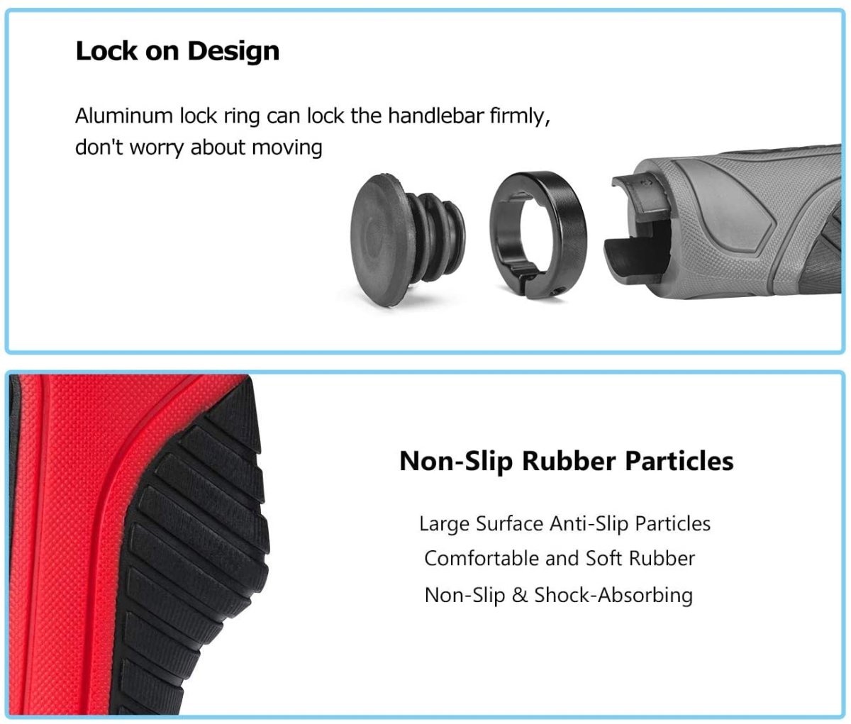 Ергономични ръкохватки за кормило на велосипед ROCKBROS, неплъзгащи се 22 мм