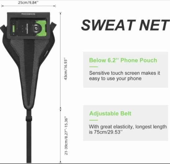 ROCKBROS Уловител на изпотяване за велосипеди за ролкови тренажори против изпотяване, дишащ сив