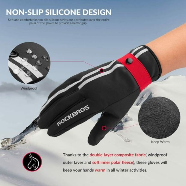 Зимни ръкавици за колоездене ROCKBROS, за жени/мъже