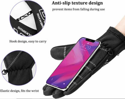 Зимни ръкавици за колоездене ROCKBROS, за мотоциклет/велосипед