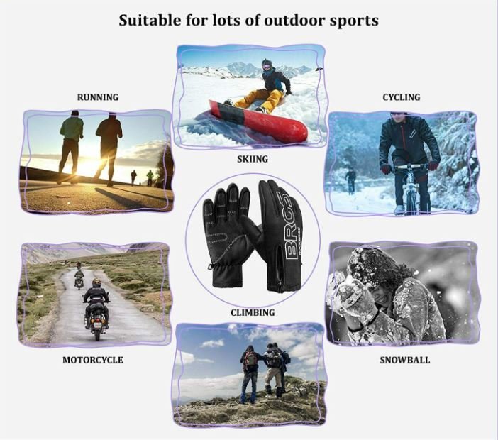 Зимни ръкавици за колоездене ROCKBROS, за мотоциклет/велосипед