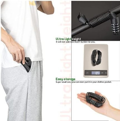 Ключалка за каска ROCKBROS Ключалка със стоманен кабел 150см/4.6мм секретна ключалка от цинк и PVC