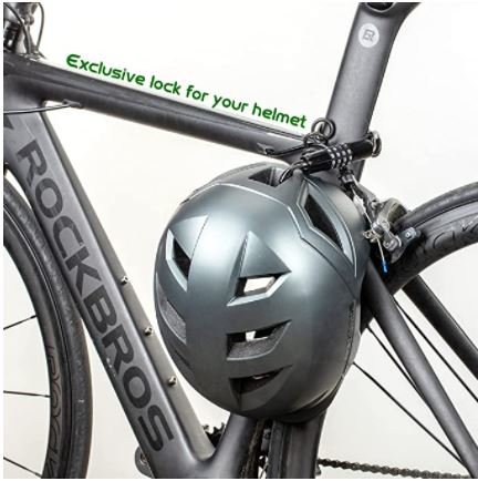 Ключалка за каска ROCKBROS Ключалка със стоманен кабел 150см/4.6мм секретна ключалка от цинк и PVC