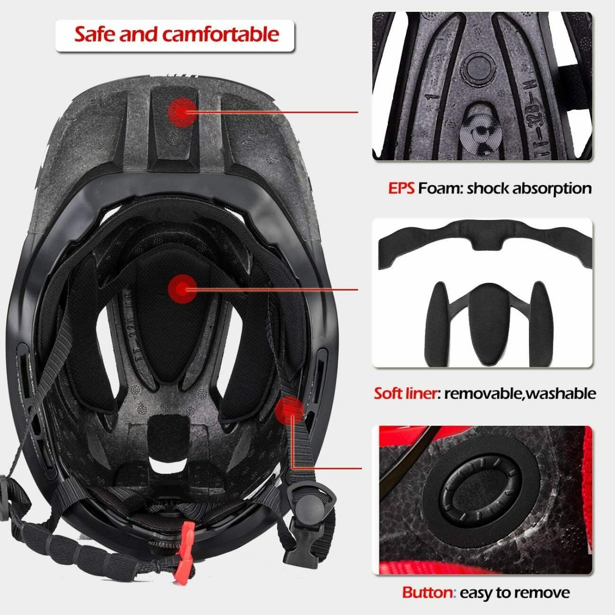 ROCKBROS Детска каска TT-32S със свалящ се предпазител за брадичката