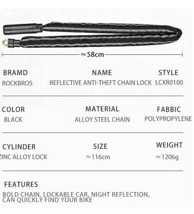 ROCKBROS LCXR0100 ключалка за велосипед верижка ключалка 116CM с ключ 6MM