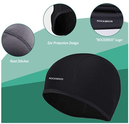 Термо шапка за колоездене под основната шапка ROCKBROS LF041BK, 2 бр.