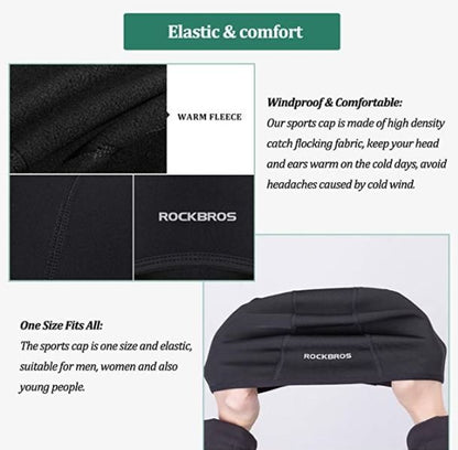Термо шапка за колоездене под основната шапка ROCKBROS LF041BK, 2 бр.