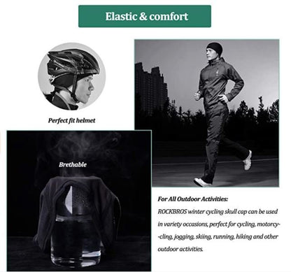 Термо шапка за колоездене под основната шапка ROCKBROS LF041BK, 2 бр.