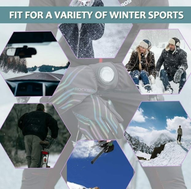 Зимни ръкавици ROCKBROS за бягане, колоездене, каране на мотоциклет, за мъже/жени