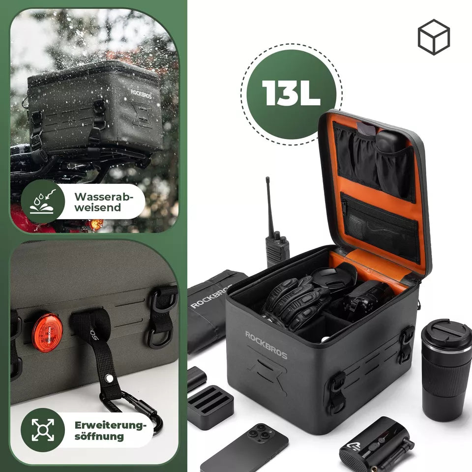 ROCKBROS мотоциклетна чанта 13L напълно водоустойчива 600D опашка чанта чанта за багаж