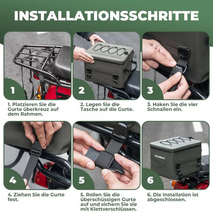 ROCKBROS мотоциклетна чанта 13L напълно водоустойчива 600D опашка чанта чанта за багаж