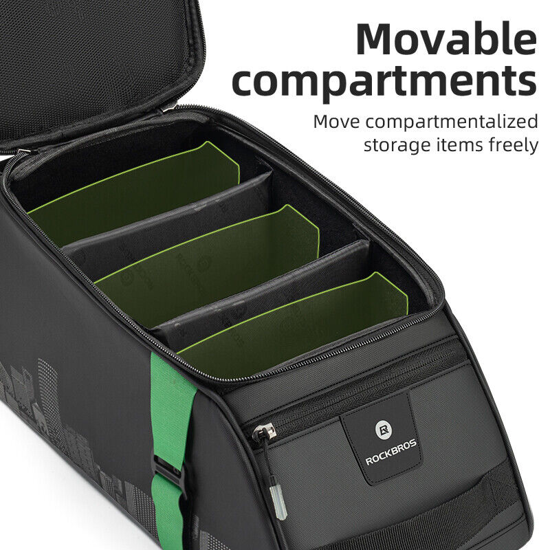 ROCKBROS Водоустойчива чанта за багажник за велосипеди 4L Голяма чанта за задна седалка Опаковъчна чанта