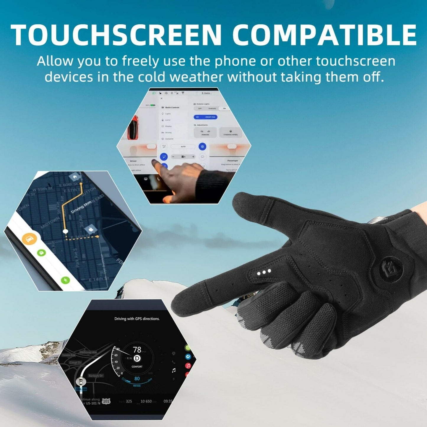 ROCKBROS S255 Ръкавици Колоездене Ръкавици Есен Сензорен Спорт на открито M-2XL