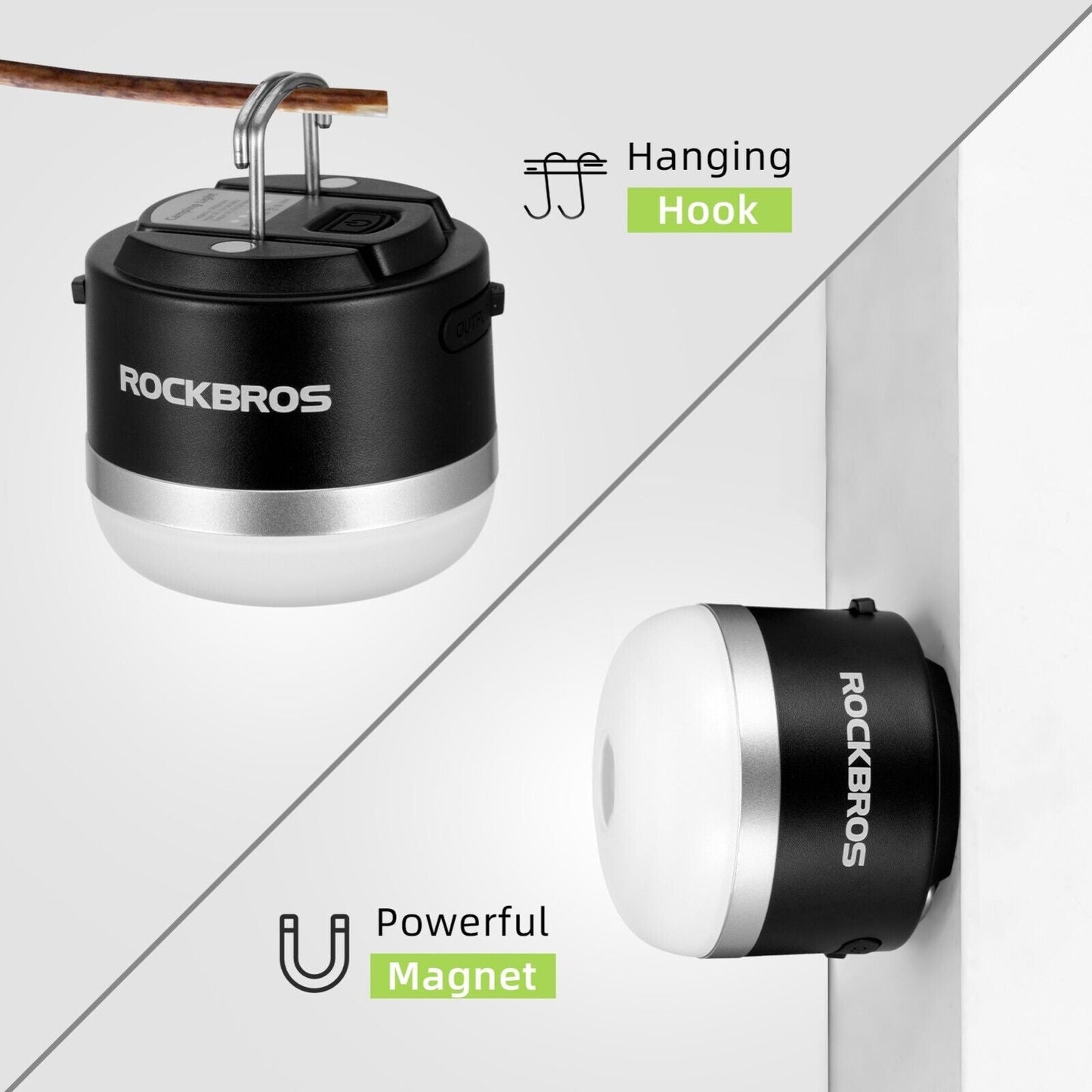 Фенер за къмпинг на открито ROCKBROS USB фенерчета 600 лумена IPX65 LED батерия