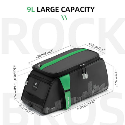 ROCKBROS Велосипедна чанта за багажник Чанта за седло Многофункционална чанта за пикник 9L