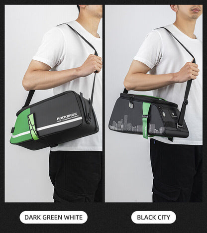 ROCKBROS Водоустойчива чанта за багажник за велосипеди 4L Голяма чанта за задна седалка Опаковъчна чанта