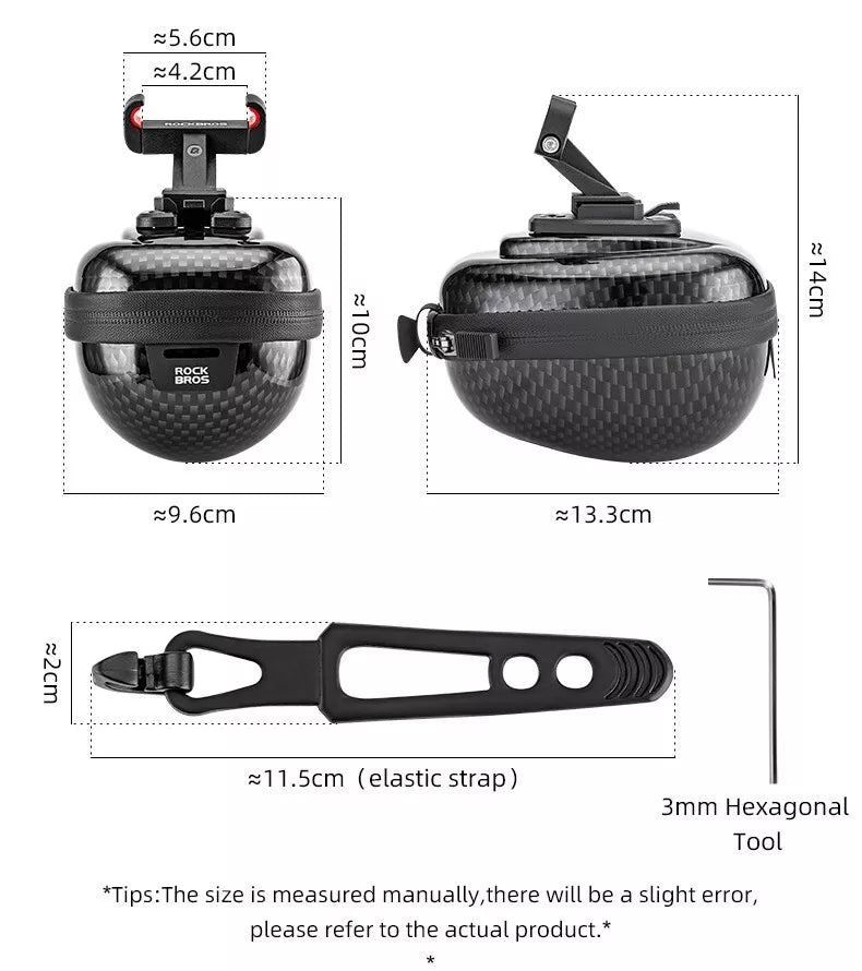ROCKBROS твърда чанта за седалка чанта за велосипед чанта за седалка с бързо освобождаване 0.4L