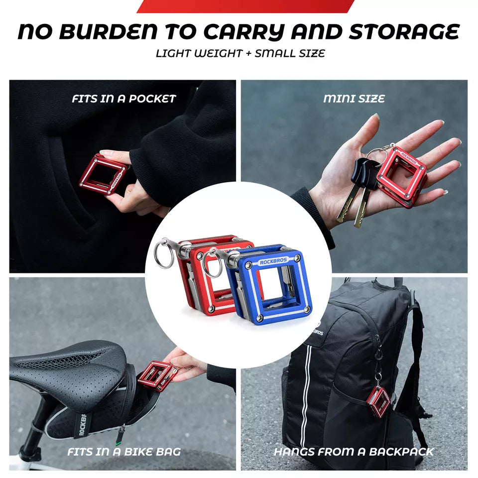 ROCKBROS многофункционален инструмент за велосипед 8 в 1 ремонт сгъваем инструмент ремонт