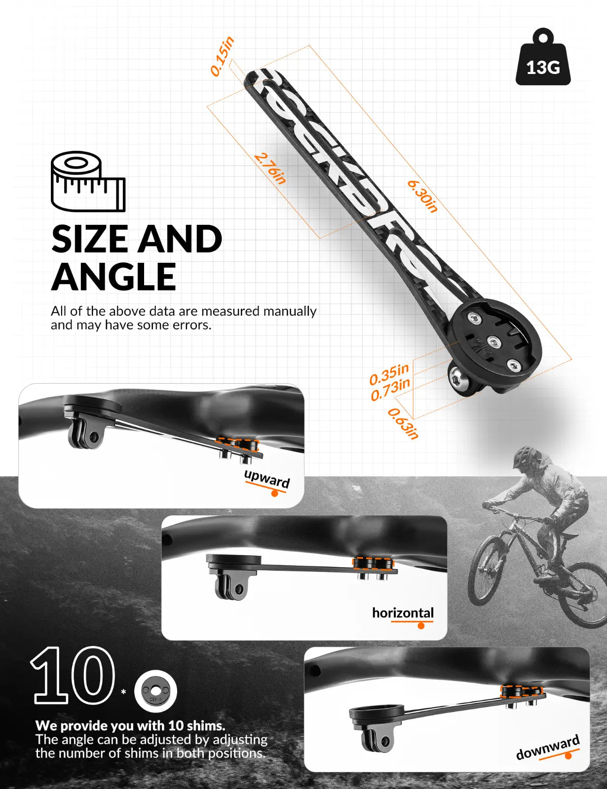 ROCKBROS Компютър за велосипеди GPS Монтаж Адаптер за велосипедна светлина GoPro Carbon Fiber