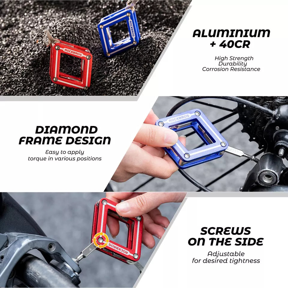ROCKBROS многофункционален инструмент за велосипед 8 в 1 ремонт сгъваем инструмент ремонт