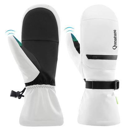 Qunature Топли ски ръкавици Водоустойчиви ръкавици за сноуборд XS-XL жени/мъже