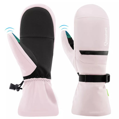 Qunature Топли ски ръкавици Водоустойчиви ръкавици за сноуборд XS-XL жени/мъже