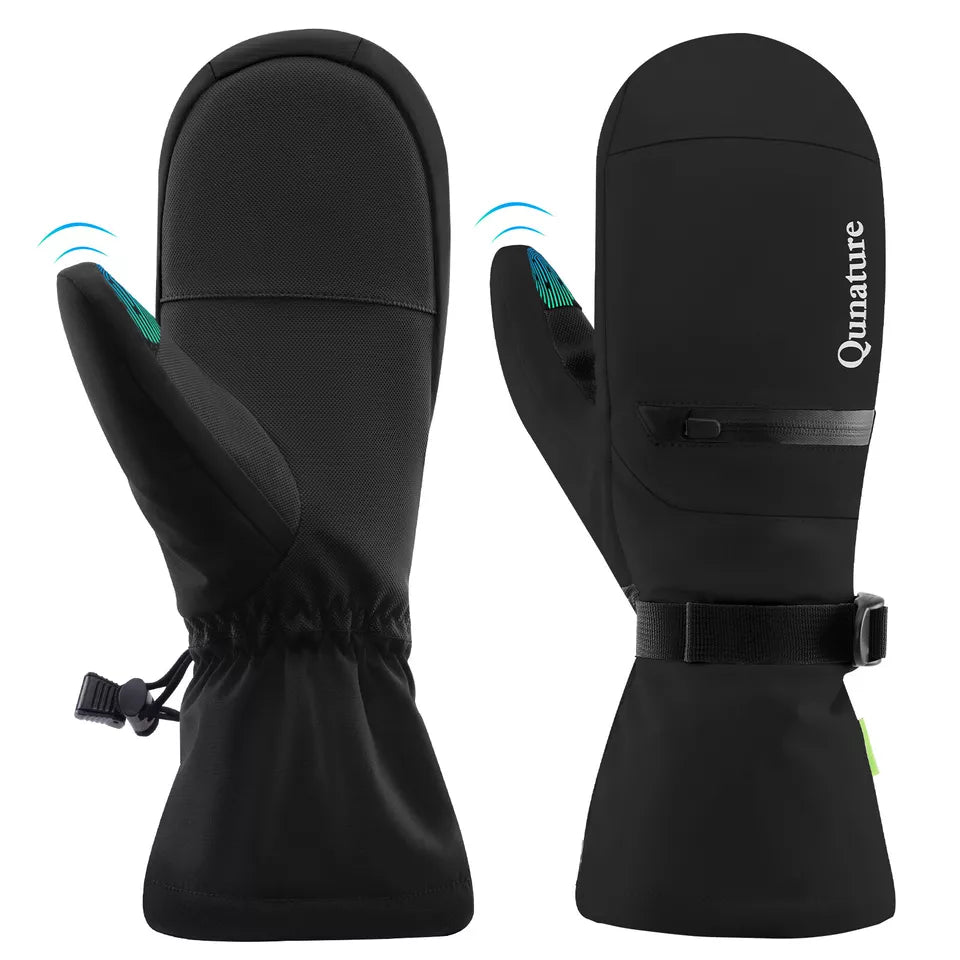 Qunature Топли ски ръкавици Водоустойчиви ръкавици за сноуборд XS-XL жени/мъже