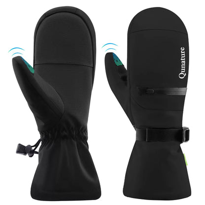 Qunature Топли ски ръкавици Водоустойчиви ръкавици за сноуборд XS-XL жени/мъже
