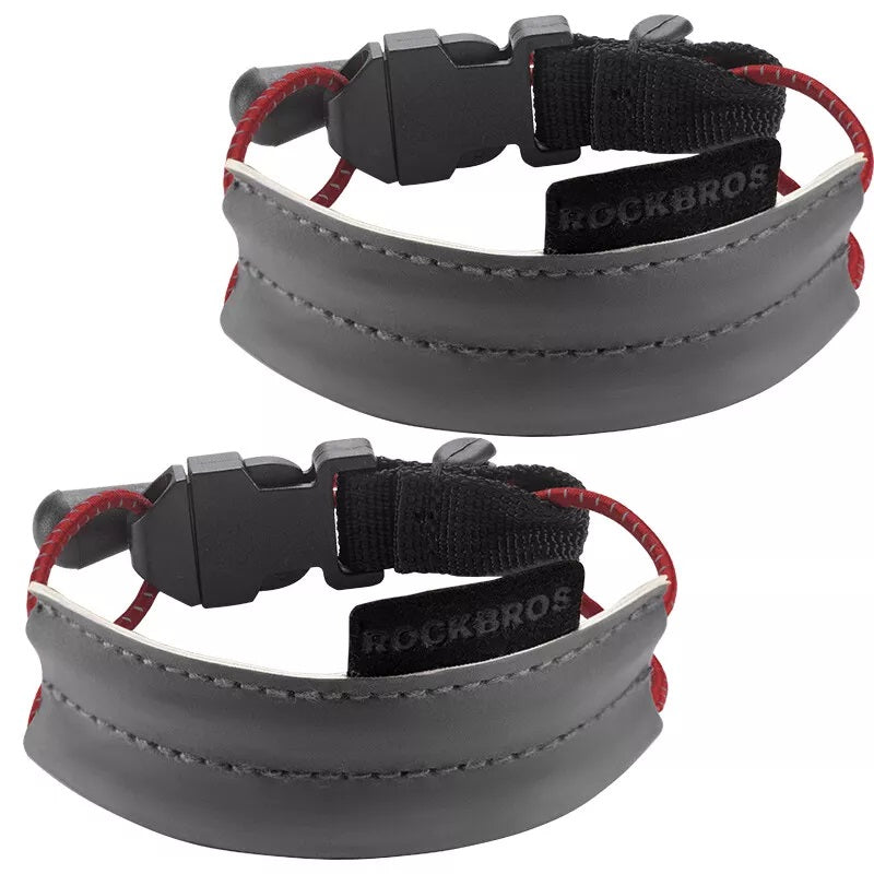 ROCKBROS Светлоотразителна лента Еластична щипка за панталон Протектор за велосипеден панталон Светлоотразителна лента за панталон за джогинг на открито Колоездене Бягане 1 чифт