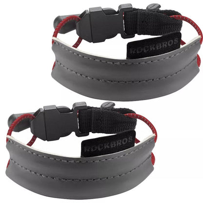 ROCKBROS Светлоотразителна лента Еластична щипка за панталон Протектор за велосипеден панталон Светлоотразителна лента за панталон за джогинг на открито Колоездене Бягане 1 чифт