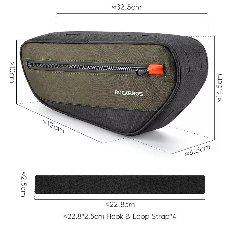 ROCKBROS чанта за велосипедна рамка чанта за велосипед триъгълна чанта чанта за инструменти 1.7L