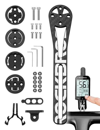 ROCKBROS Компютър за велосипеди GPS Монтаж Адаптер за велосипедна светлина GoPro Carbon Fiber