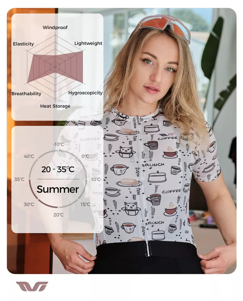 ROCKBROS TVI велосипедна фланелка дамска дишаща велосипедна фланелка с къс ръкав и 3 джоба